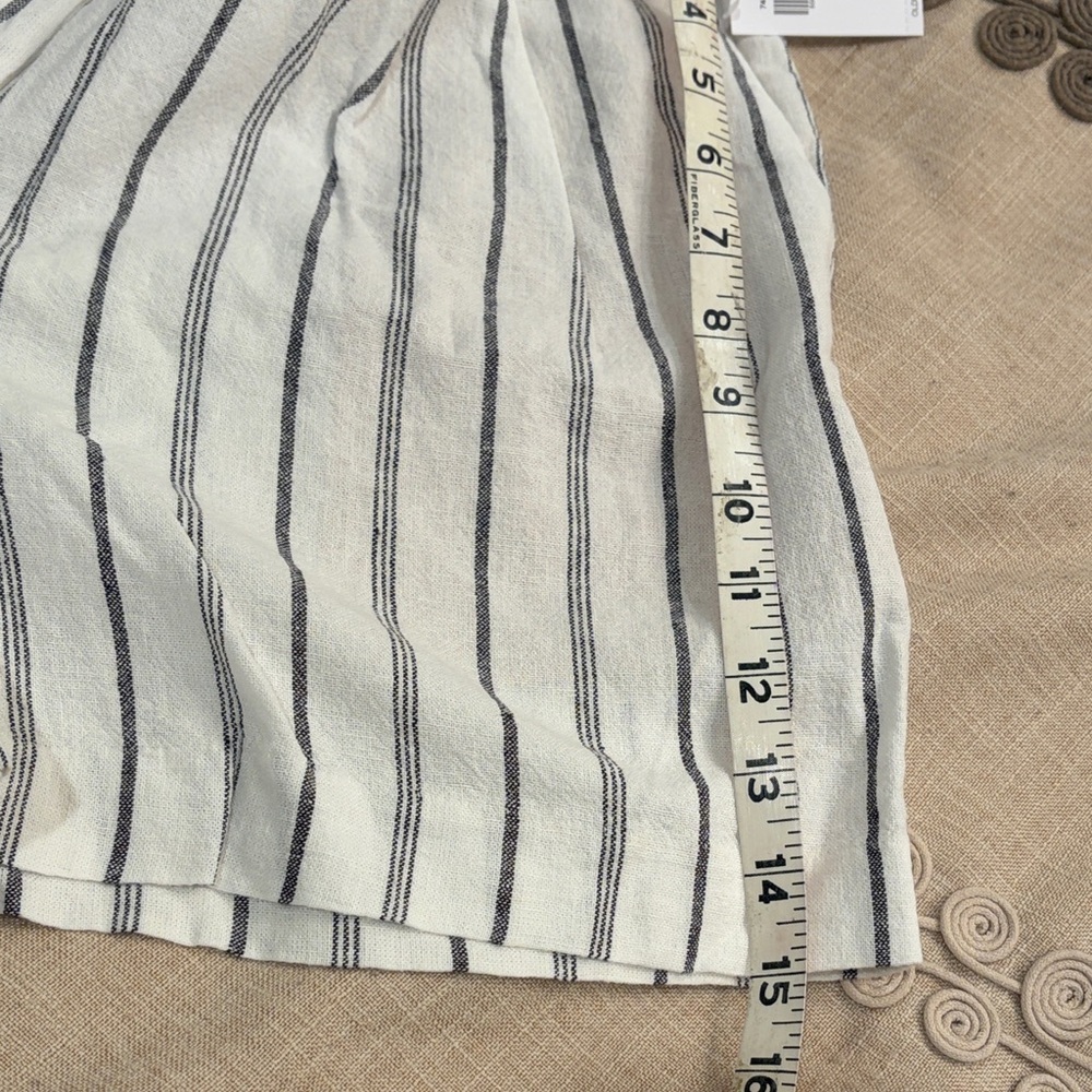 Old Navy White/Charcoal Stripe Extra High-Waisted Linen-Blend Short/NWT/S - Picture 14 of 16